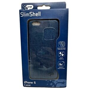 SLIM SHELL CASE‎ - iPHONE 6 Blue With Black Twill Case